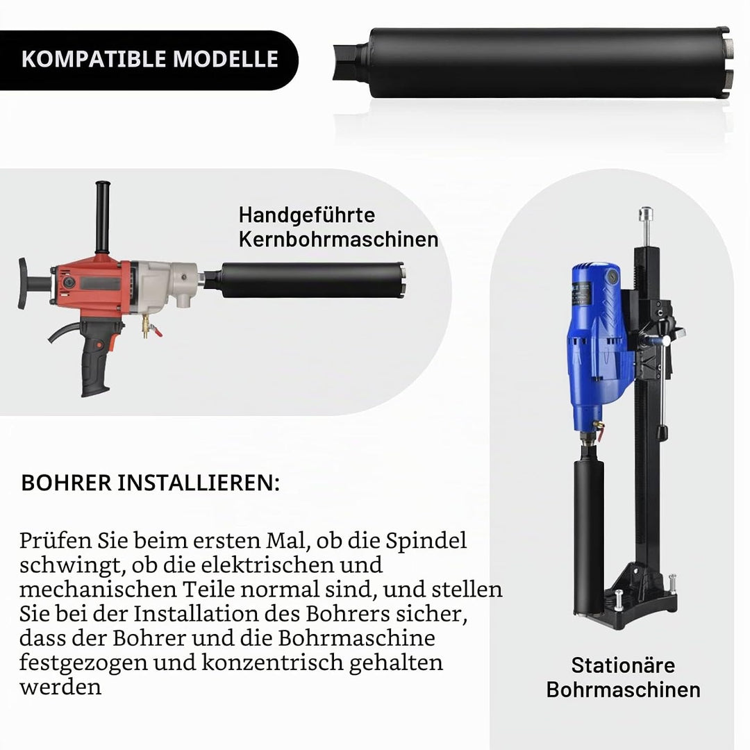 CPROSP 1¼" UNC Diamantbohrkrone mit SDS PLUS Adapter, Kernbohrkrone DM 110mm, L 420mm, Kernbohrer fü