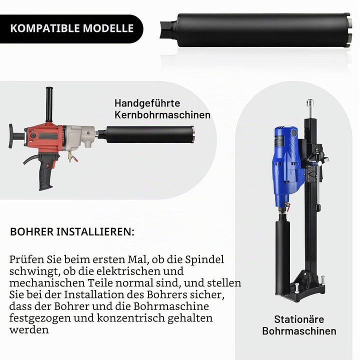 CPROSP 1¼" UNC Diamantbohrkrone mit SDS PLUS Adapter, Kernbohrkrone DM 110mm, L 420mm, Kernbohrer fü