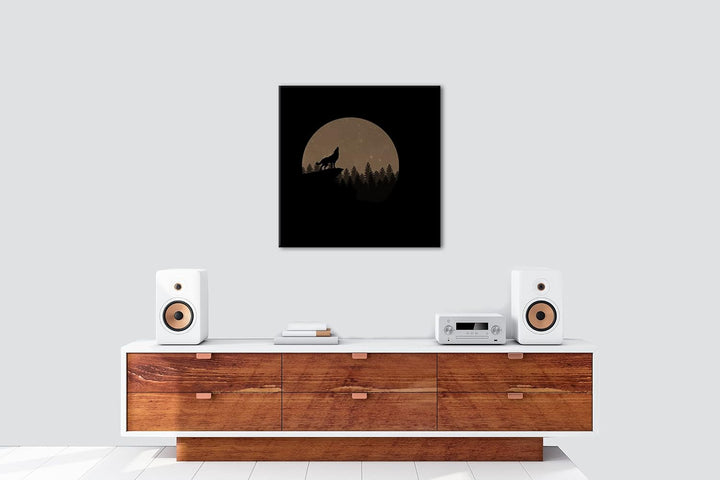 deyoli düsterer einsamer Wolf Format: 60x60 Effekt: Sepia als Leinwandbild, Motiv fertig gerahmt auf