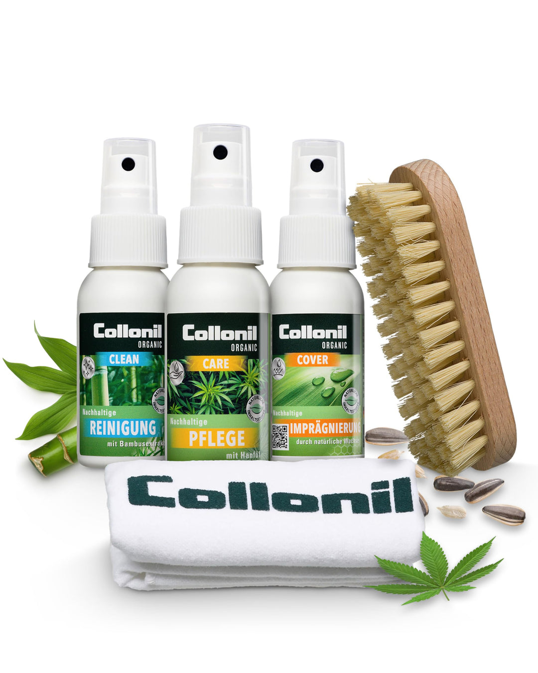 Collonil Organic Starter Kit Schuhpflege Set mit Bürste & Reinigungstuch | Organic Clean + Organic C
