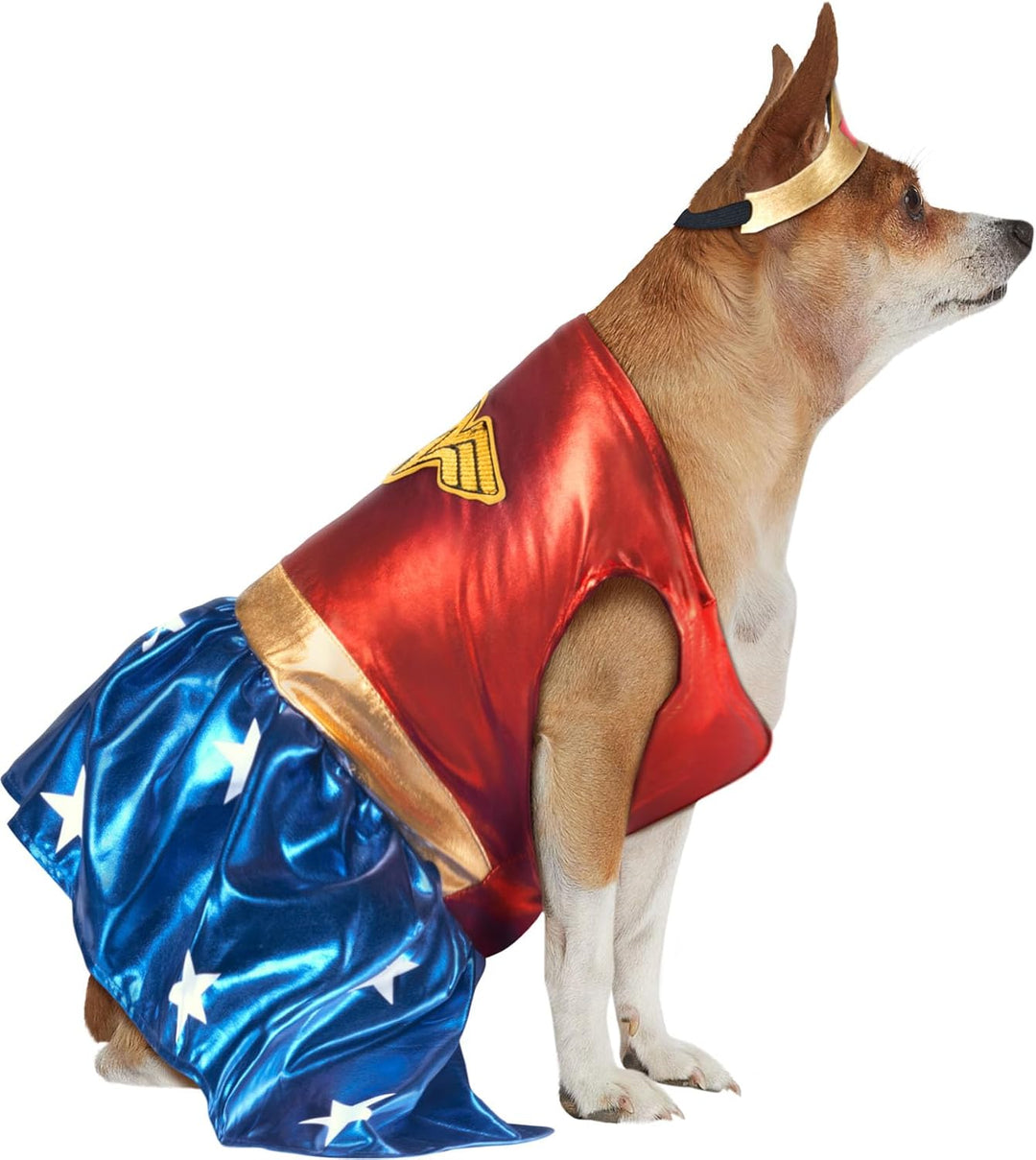 Offizielles Rubie's DC Comic Wonder Woman Kostüm für Hunde, Superhelden-Geschenk, grosse Hundegrösse