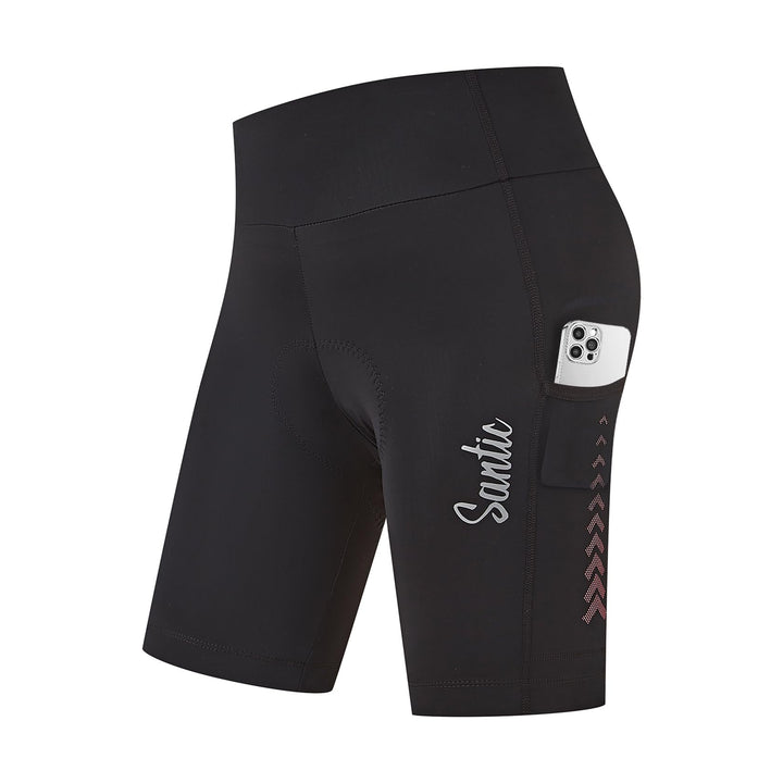 Santic Fahrradhose Damen Gepolstert Kurz Radlerhose Gepolstert Schnelltrockende mit Sitzpolster 3D b