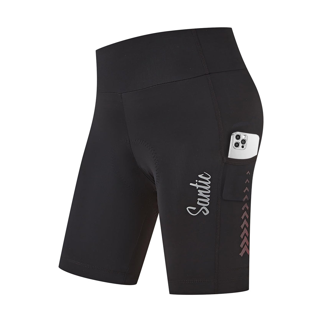 Santic Fahrradhose Damen Gepolstert Kurz Radlerhose Gepolstert Schnelltrockende mit Sitzpolster 3D b