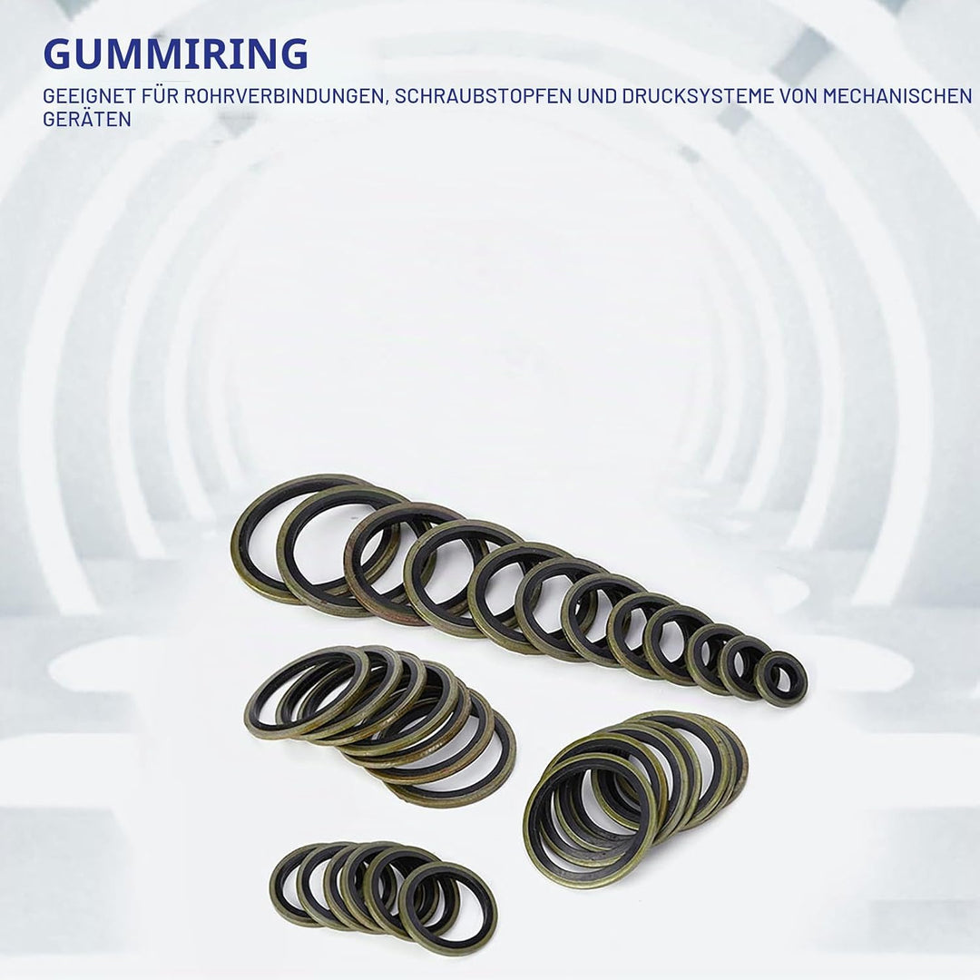 240pcs Dichtring Kupfer Unterlegscheiben gummidichtung Ölring Ablassschraube Dichtung Kombination Bo