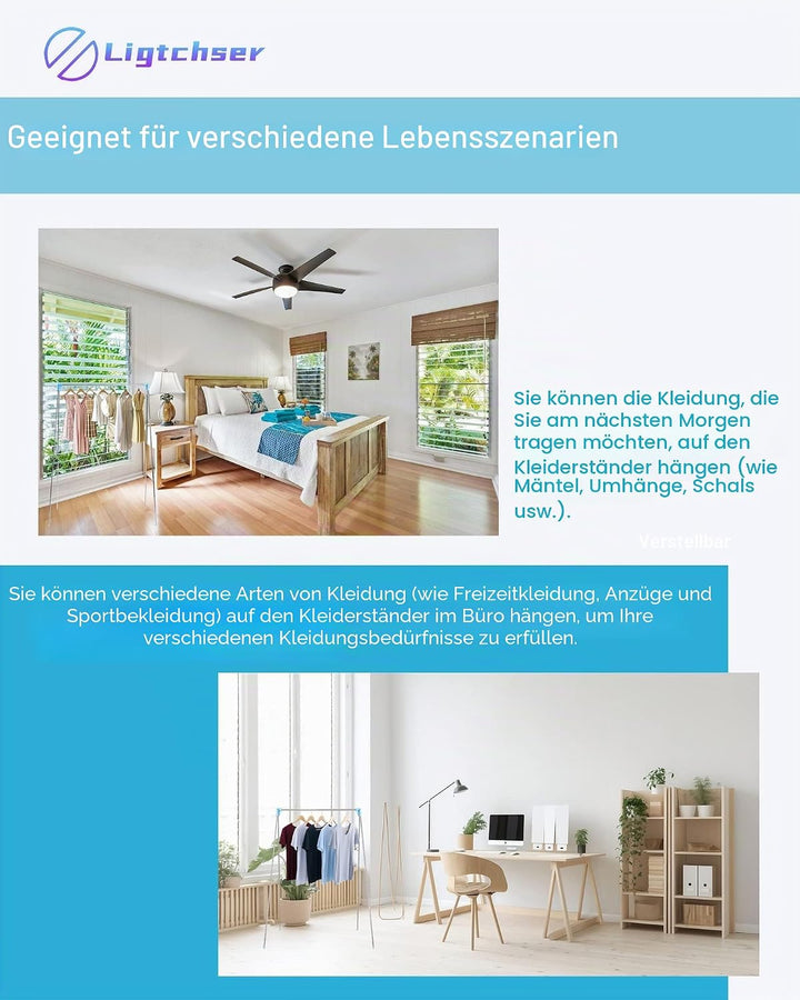 Ligtchser Tragbarer Reise-Kleiderständer, zusammenklappbar, für Tanzen, Reisen, Camping, Trocknen, W