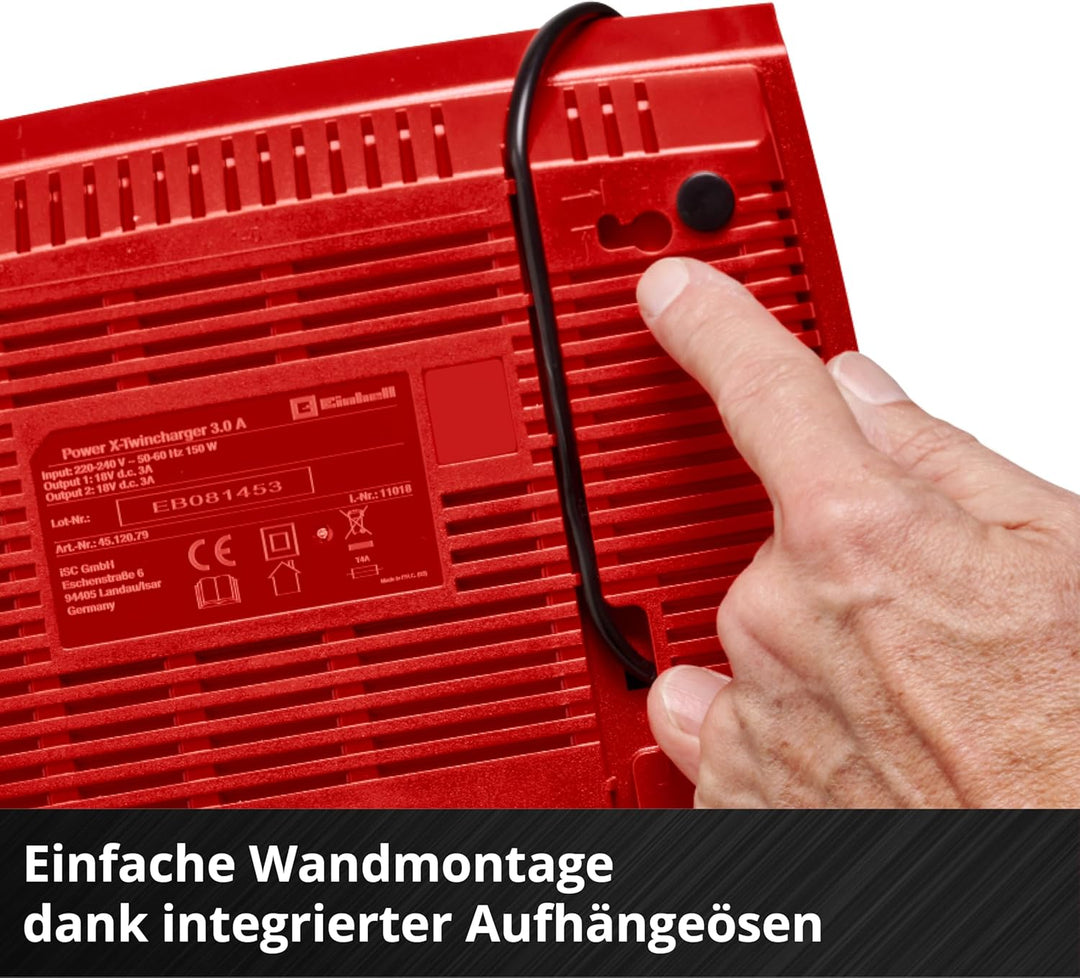 Original Einhell Starter Kit 2x 4,0 Ah Akkus und Twincharger Power X-Change (Li-Ion, 18 V, 75 min La