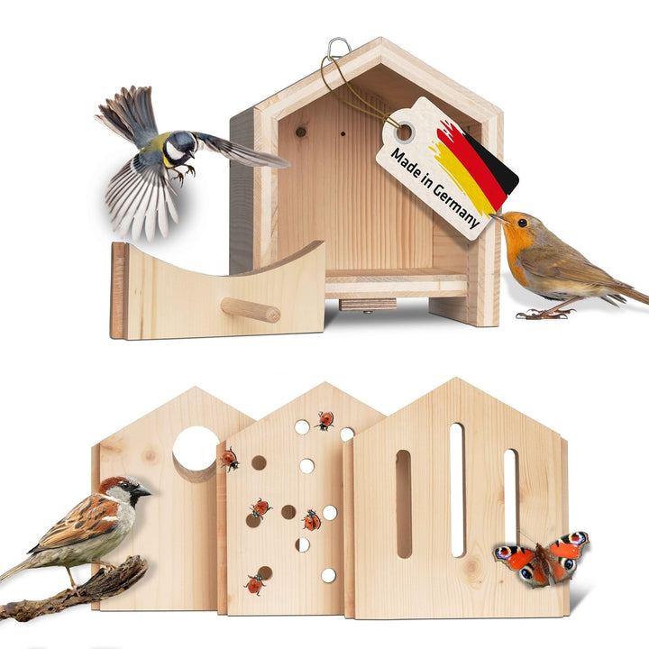 GARDIGO® Tier-Haus System | Nistkasten Vogelhaus Insektenhotel Schmetterlingshaus Futterhaus | Einzi