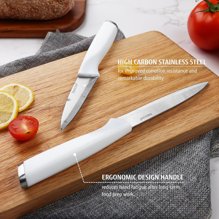 hecef Messerset mit Messerhalter Magnetisch, 5 tlg Scharfe Küchenmesser Set mit 33cm Messer Magnetle