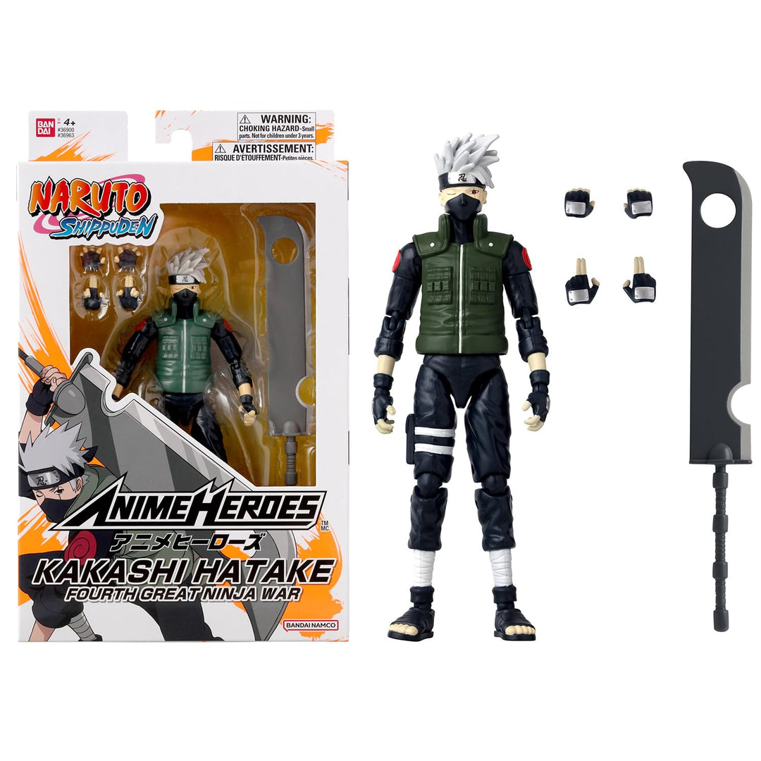 Bandai – Anime Heroes – Naruto Shippuden – Anime-Heldenfiguren 17 cm – Kakashi Hatake (Fourth Great