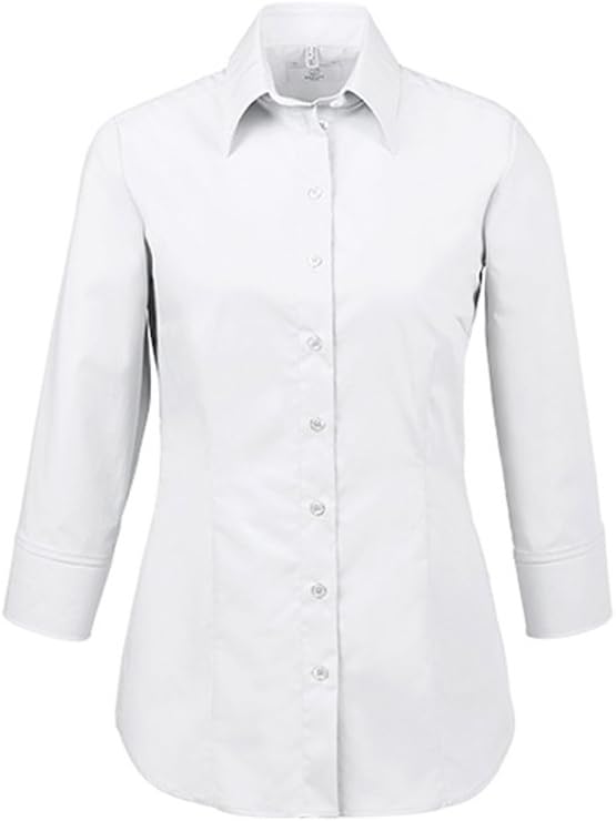 Greiff Grösse 32 Corporate Wear Basic Damen Bluse 3/4-Arm Regular Fit Weiss Modell 6517