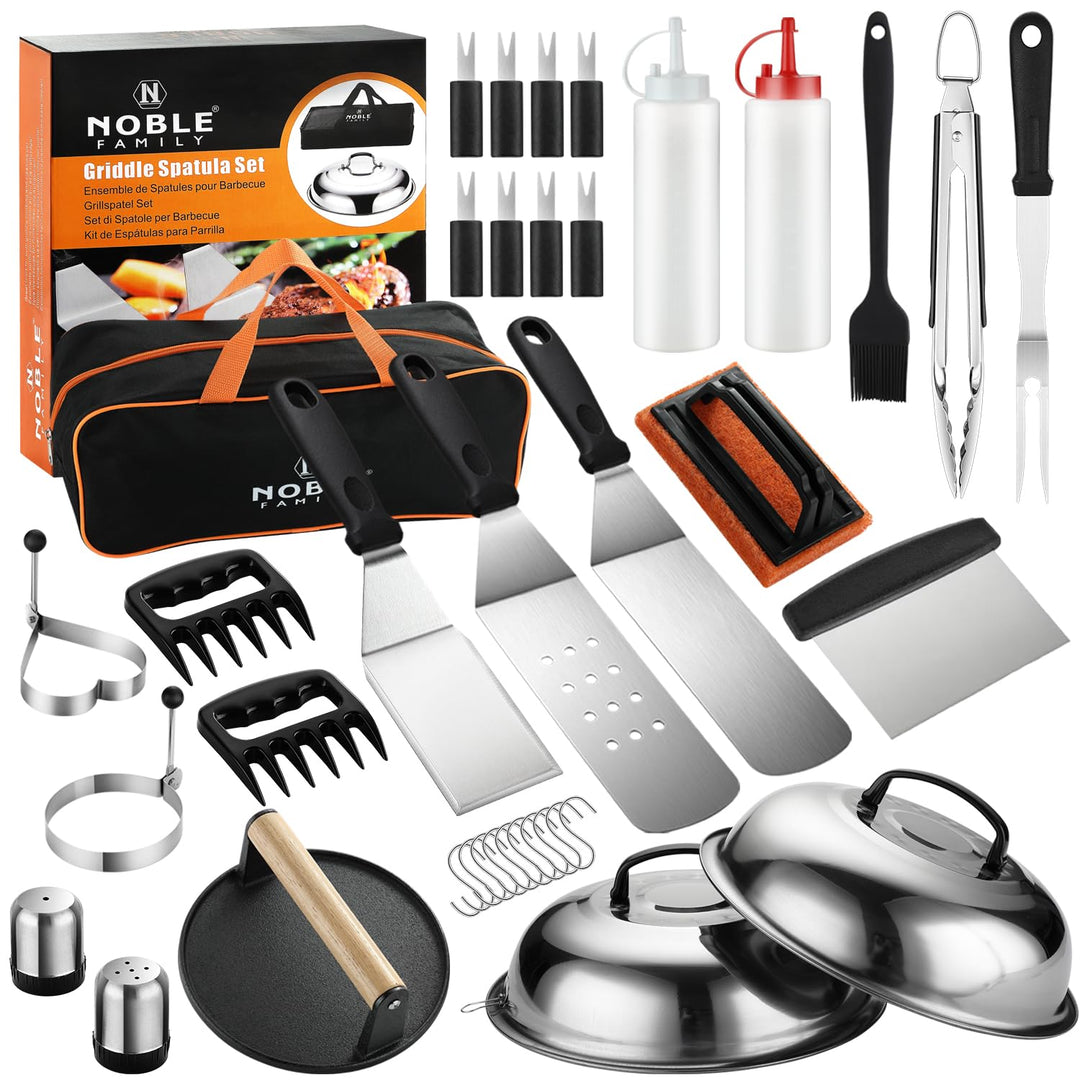 38PCS Grillspachtel Set, Professionelles Grillbesteck Kit für das Kochen im Freien, Edelstahl Grill