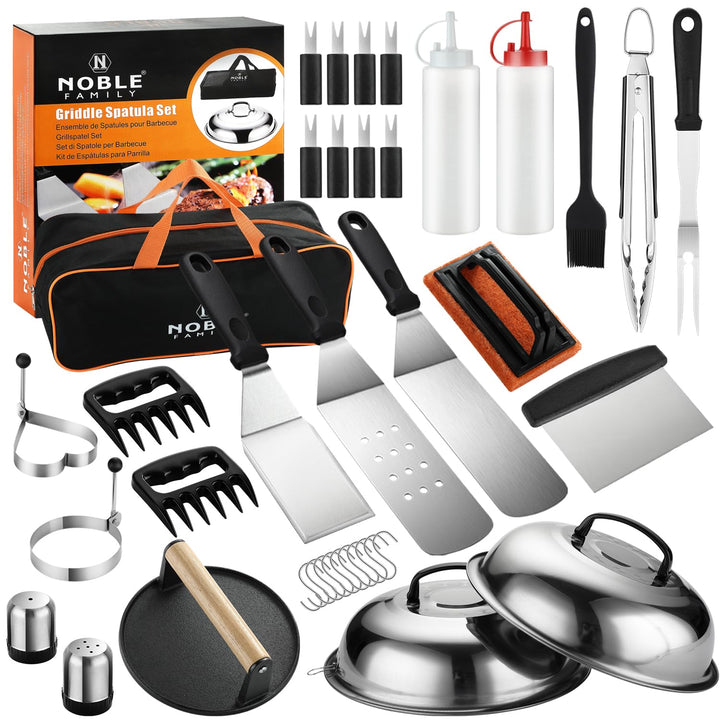 38PCS Grillspachtel Set, Professionelles Grillbesteck Kit für das Kochen im Freien, Edelstahl Grill
