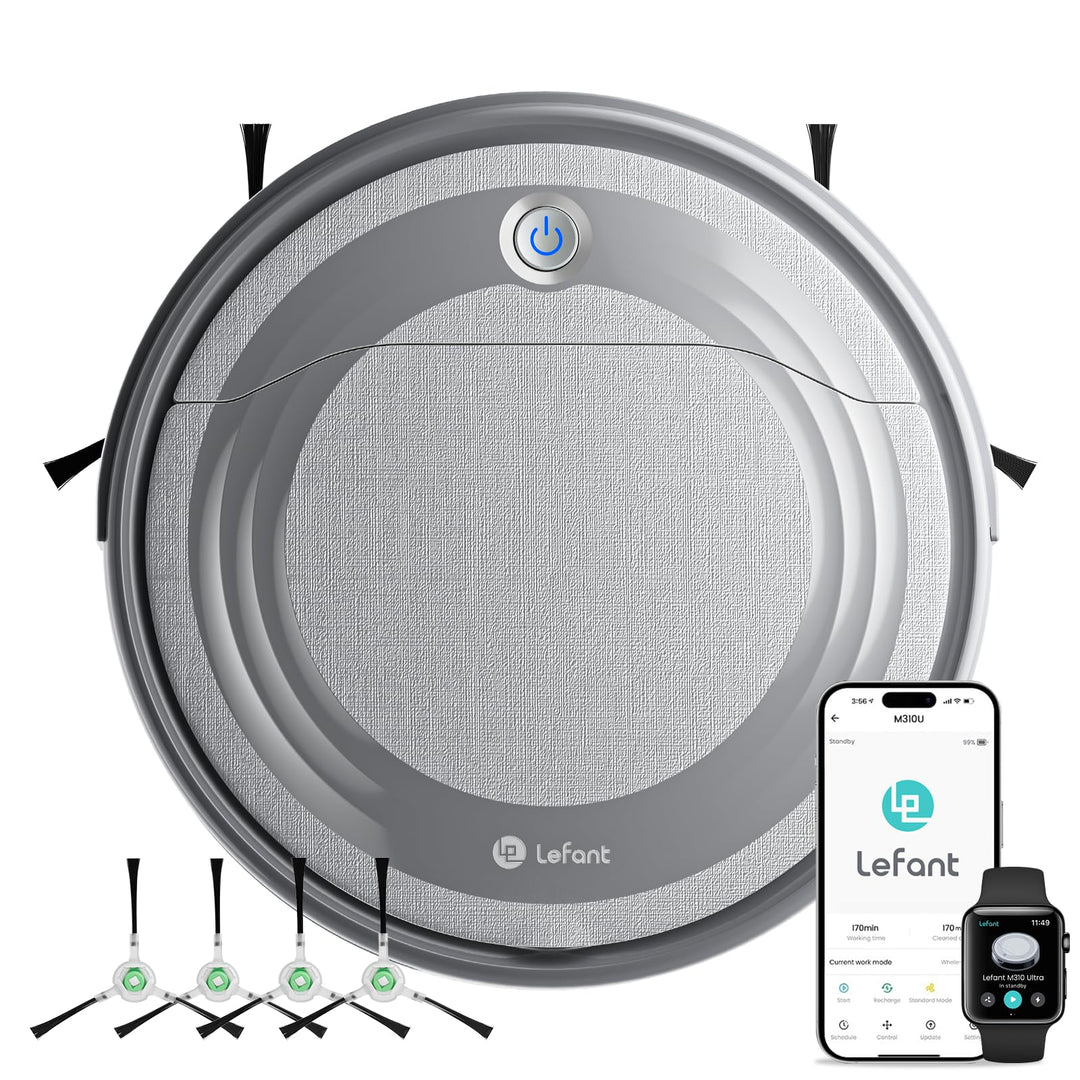 LEFANT Saugroboter M310G, 4500Pa Staubsauger Roboter mit präziser PSD-Navigation, 180 Min Laufzeit,