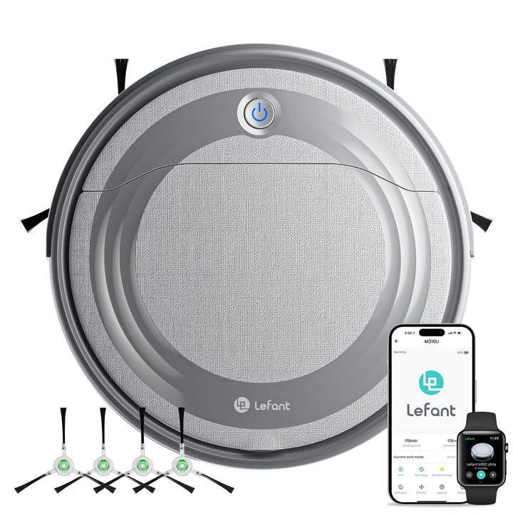 LEFANT Saugroboter M310G, 4500Pa Staubsauger Roboter mit präziser PSD-Navigation, 180 Min Laufzeit,