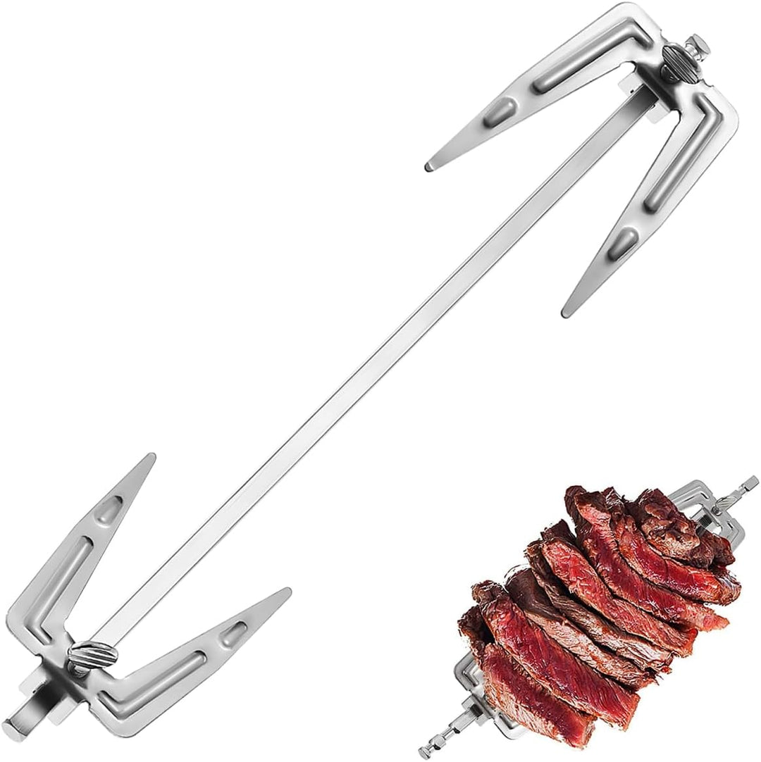 Drehspiess Grillgabel 25Cm Edelstahl Brathähnchengabel Für Heissluftfritteuse Und Backofen Rotierend