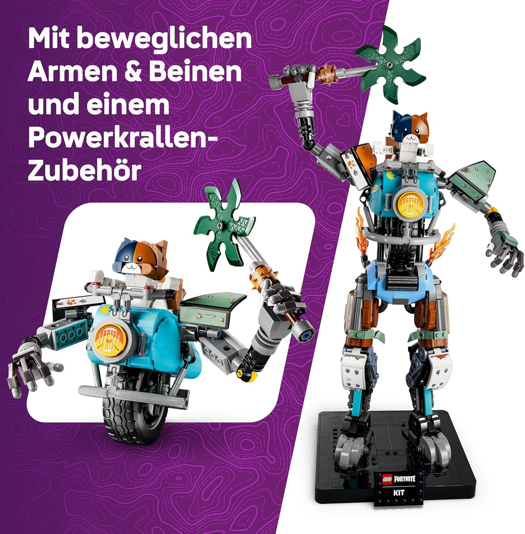 LEGO Fortnite KIT - Interaktive Figur mit Power Klaue Spitzhacke und drehendem Rad - Zimmerdeko für