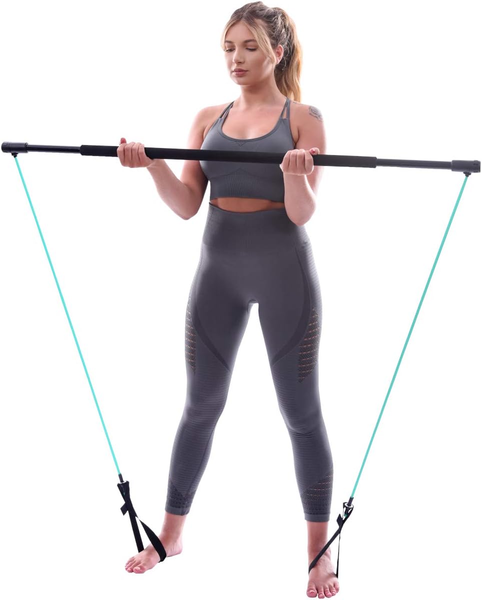 top vit Physio.Stick, Gymnastikstab mit Gummibänder zum Widerstandtraining mit Transporttasche 02: b