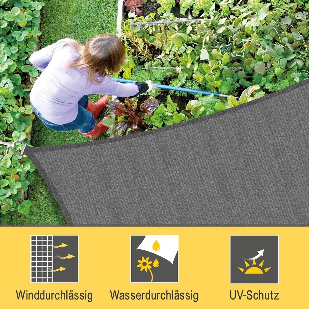 Sol Royal Sonnensegel rechteckig 5x6m Wasserdurchlässig HDPE Atmungsaktiver Balkon Terrasse Segeltuc