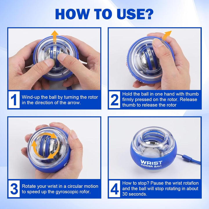 Gyroball Handtrainer, Handgelenk Trainer zur Stärkung von Armen, Fingern, Handgelenkknochen und Musk