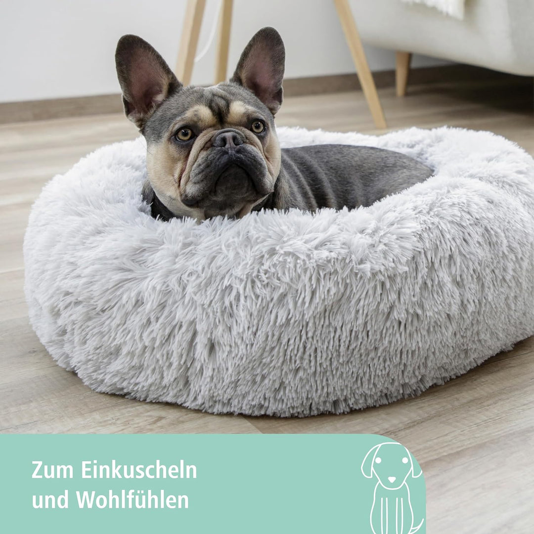 Kuschelbett Fluffy hellgrau, Ø76cmx19cm, Ø76cmx19cm