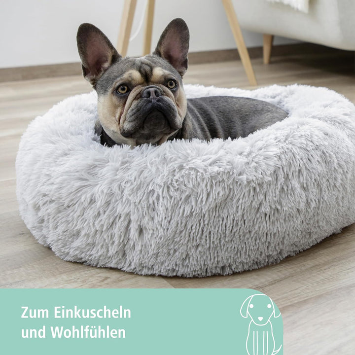Kuschelbett Fluffy hellgrau, Ø76cmx19cm, Ø76cmx19cm