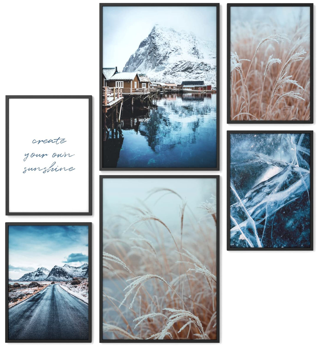 Papierschmiede® Mood Poster Set Swedish Winter, Bilder Wohnzimmer Deko Schlafzimmer, 2x 30x40 cm und