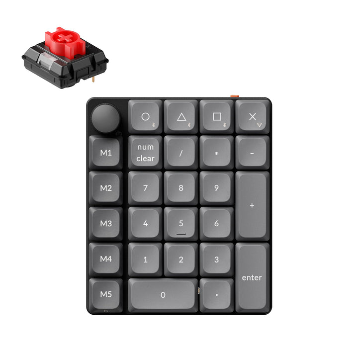 Keychron K0 Max Kabelloser Nummernblock, Low-Profile, programmierbar mit QMK/Launcher, 2,4 GHz & Blu