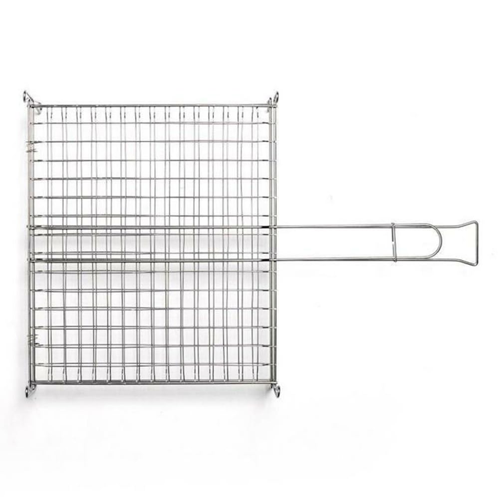 MasterCook Grillrost aus Edelstahl, klappbar, für Holzgrill, Kamin und BBQ, Zubehör für Grill, Fisch