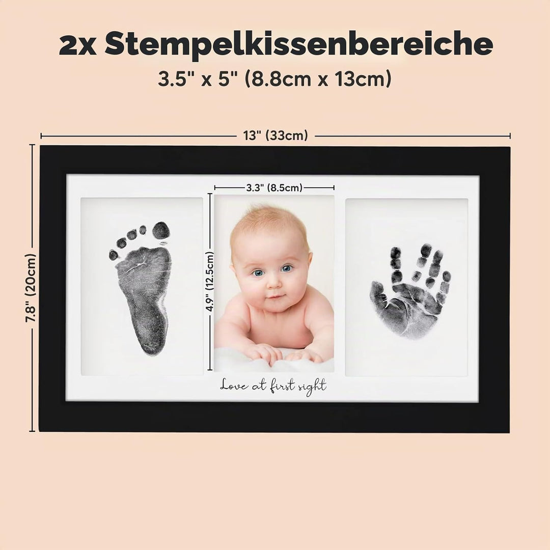 KeaBabies Tintenloses Baby Handabdruck und Fussabdruck set (Onyx Black) | No Mess Tintenauflage für