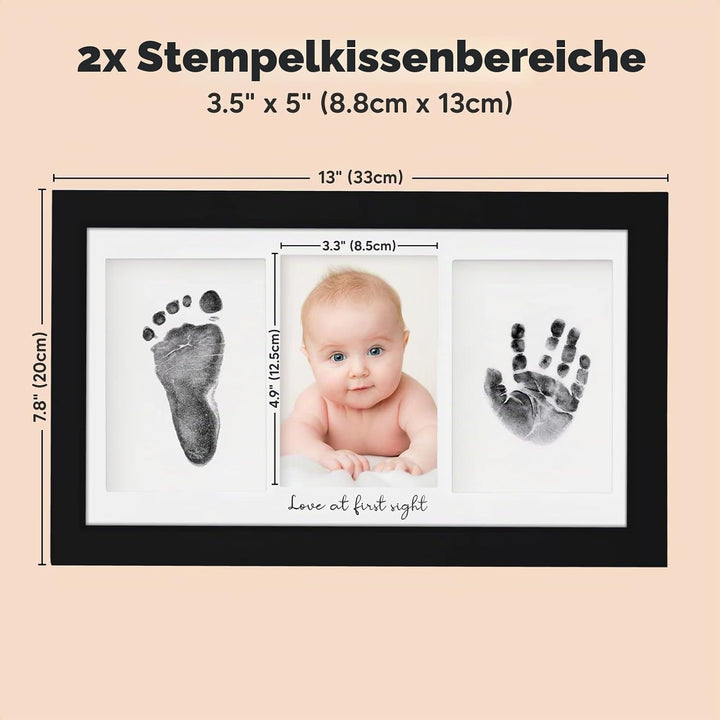 KeaBabies Tintenloses Baby Handabdruck und Fussabdruck set (Onyx Black) | No Mess Tintenauflage für