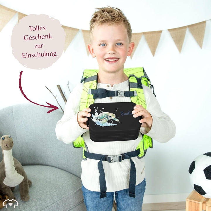 Kinder Bento Box Midi für Mepal Bentobox - Brotbox Schildkröte Lunchbox Schildi Vesperbox Panzertier