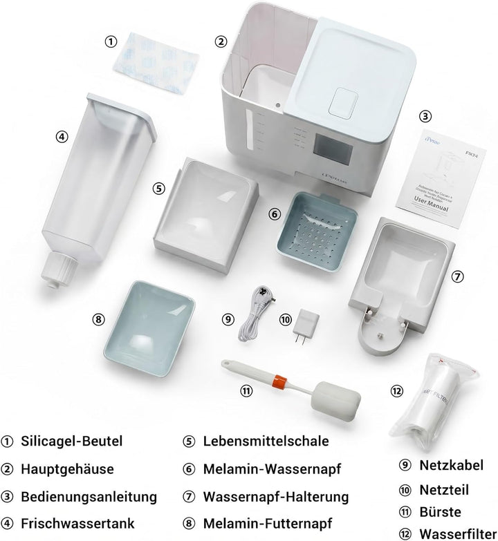 iPettie FW54 5G/2.4GHz WLAN Automatischer Futter- und Wasserspender 2-in-1 für Haustiere, 8.8L Gross