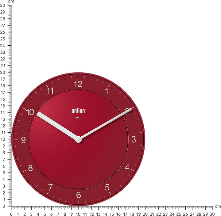 Braun Klassische analoge Wanduhr ruhigem Quarzuhrwerk, leicht lesbarem Zifferblatt mit 20 cm Durchme