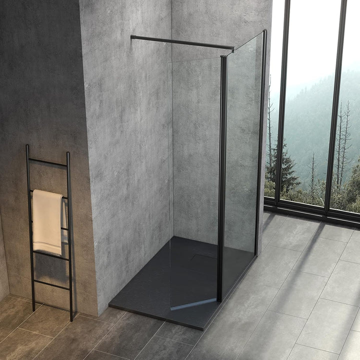 ITEN&amp;NOCK Duschwanne 90x90 cm SMC Brausewanne schwarz Steinoptik Antirutsch Duschtasse Höhe 3,2 cm N