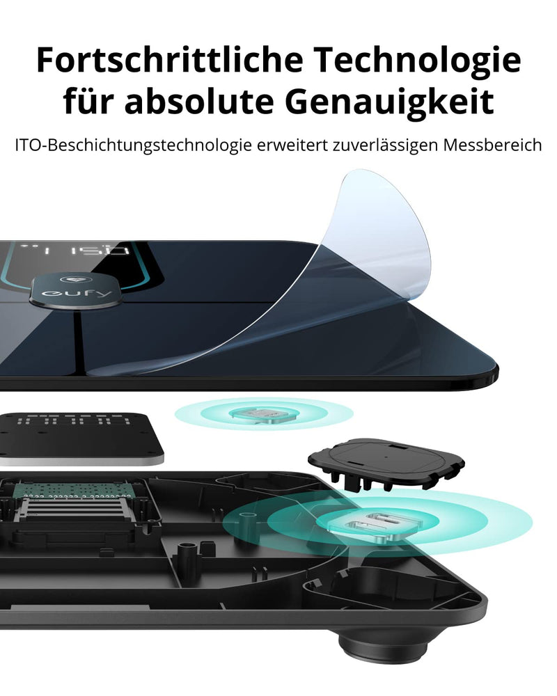 eufy Personenwaage, Smart Scale P2 Pro, Digitale Körperfettwaage WLAN/Bluetooth, 16 Messwerte inkl.