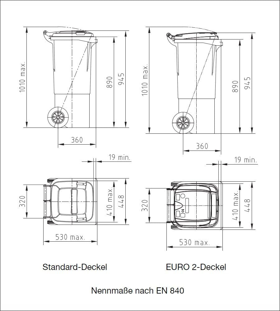 E536106 Müllgrossbehälter 60L rot, Rot