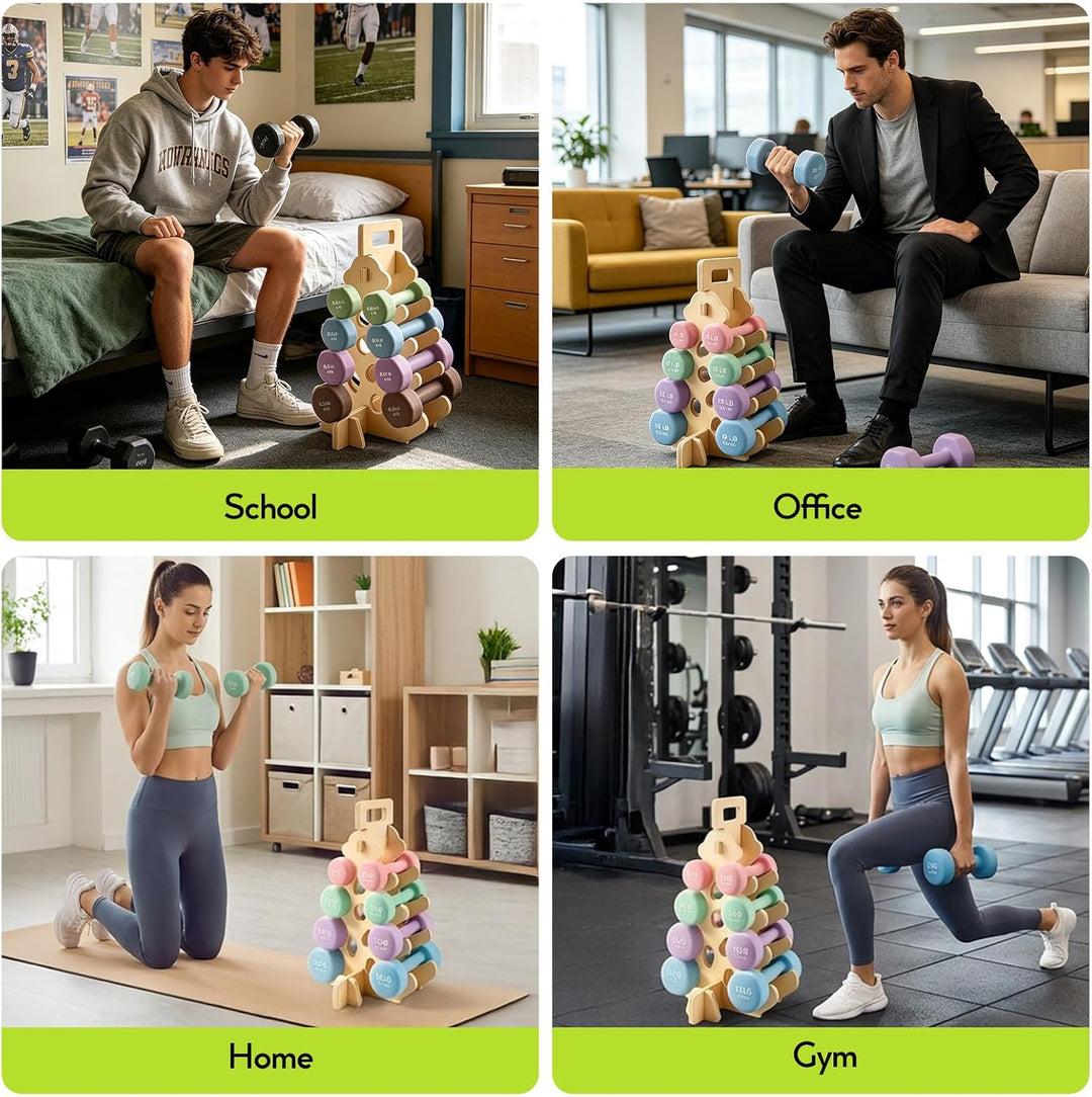 Hantelständer, 4 Etagen A-Rahmen Design Hanteln Set Für 3–7-Kg Hanteln, Gymnastikhanteln Für Das Fit