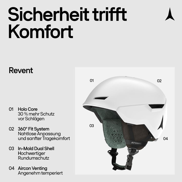 ATOMIC Revent Skihelm - Unisex für Erwachsene - Individuelle Passform für präzisen Sitz - Überlegene