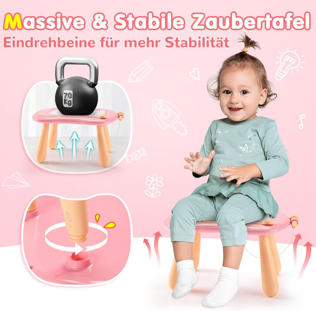 Maltafel Zaubertafel Spielzeug ab 1 jahr Mädchen, bunte Magnetische Zeichentafel mit 4 Beine, pädago