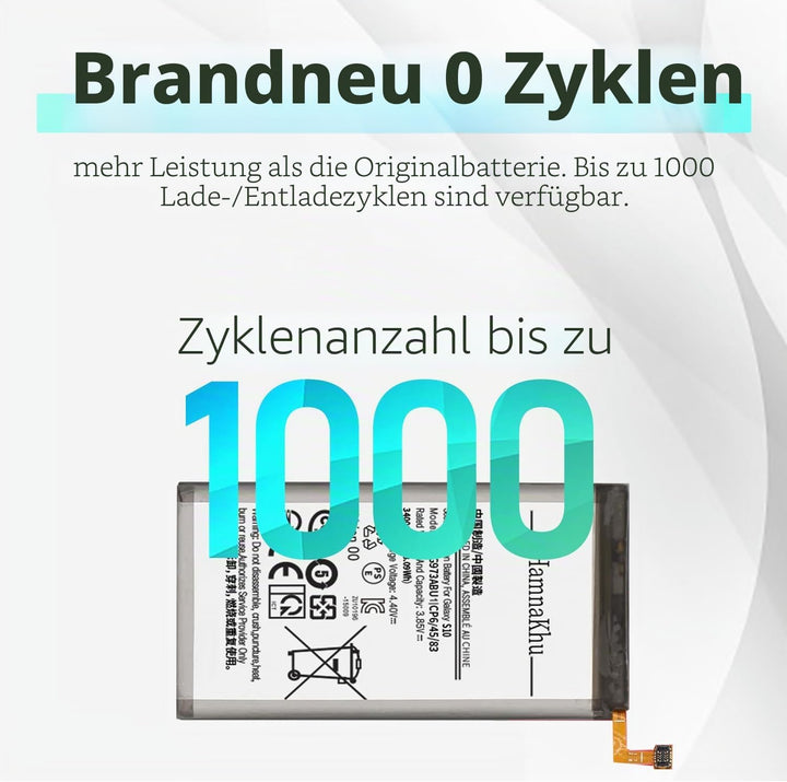 [3400mAh] Akku für Samsung Galaxy S10, Verbesserter 0-Zyklen-Akku EB-BG973ABU Ersatz für Samsung Gal