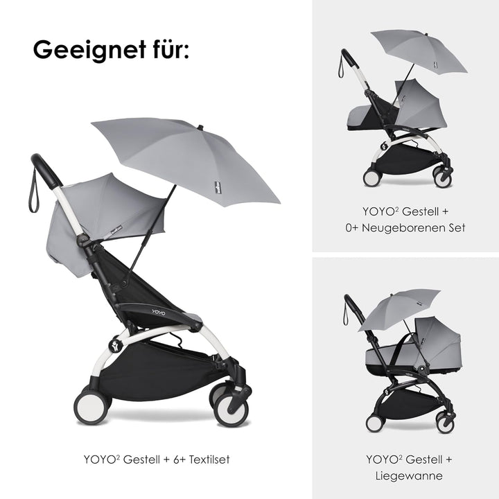 BABYZEN YOYO Sonnenschirm, Stone - UPF 50+ Schutz - Kompatibel mit 0+ Neugeborenen Set, Liegewanne,