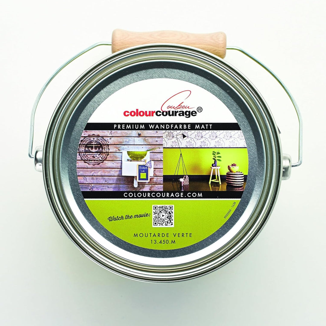 Premium Wandfarbe colourcourage matt Moutarde Verte 2,5L - weitere einzigartige Farbtöne erhältlich,