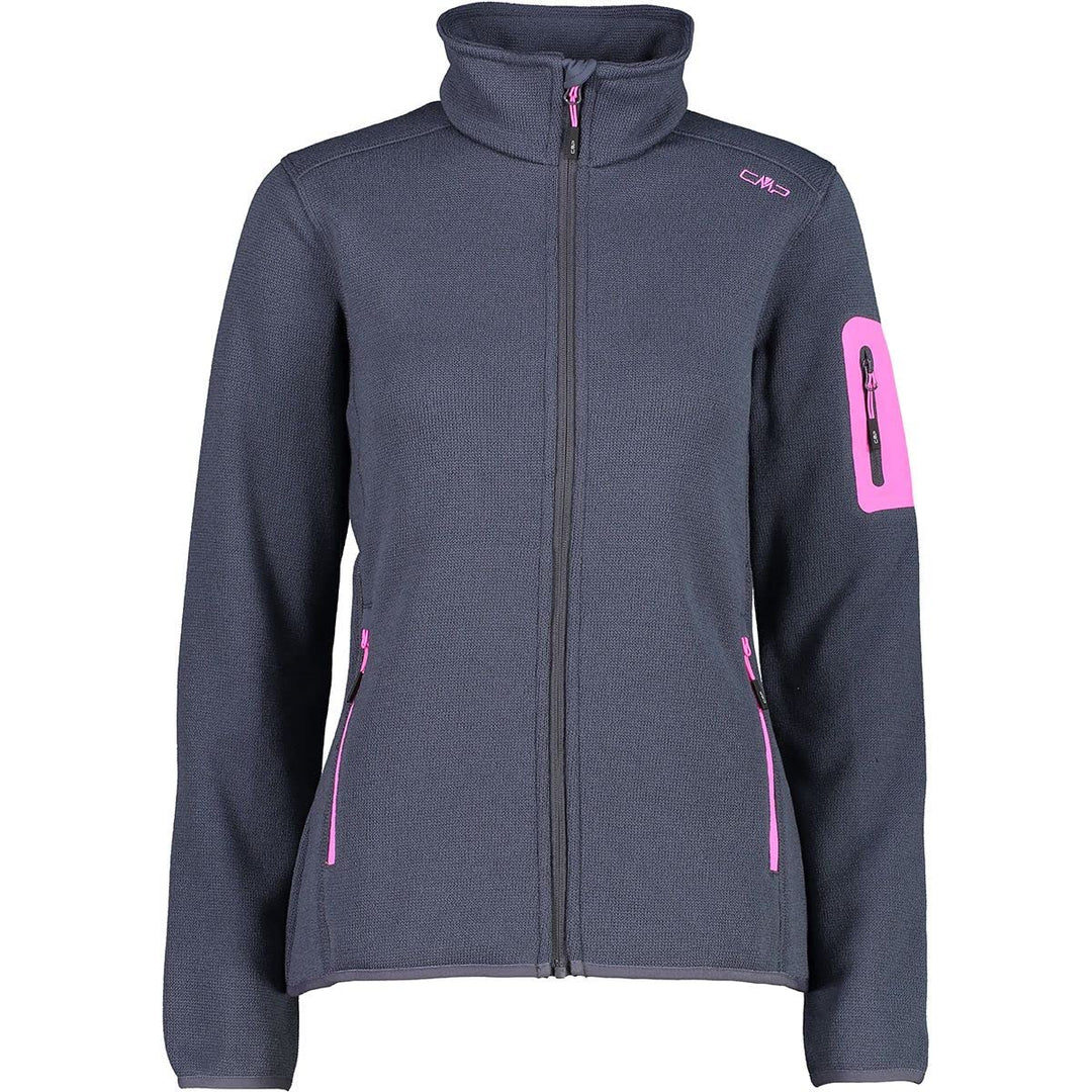 CMP Damen Knit Tech Mélange Fleece Jacket WOMAN JACKET 42 03UL, 42 03UL