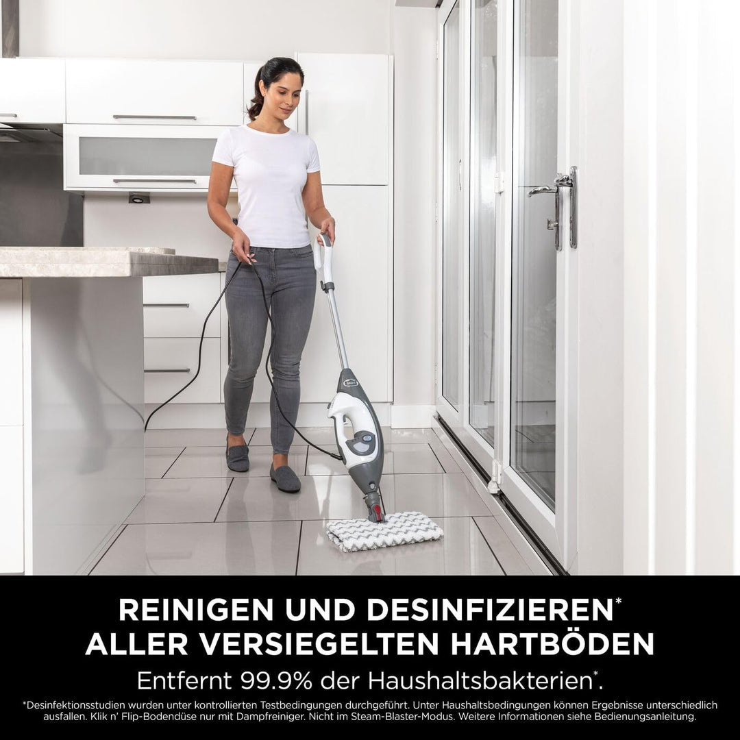 Shark Boden- & Hand-Dampfreiniger [S6005EU] Dampfmopp, Multi-Funktionsgerät, Weiss/Grau 3-in-1