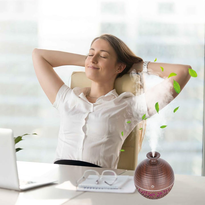 Aroma Diffusor für ätherische Öle, 7 Farben wechselnde Luftbefeuchter USB 130ml LED Frischer Nebel S