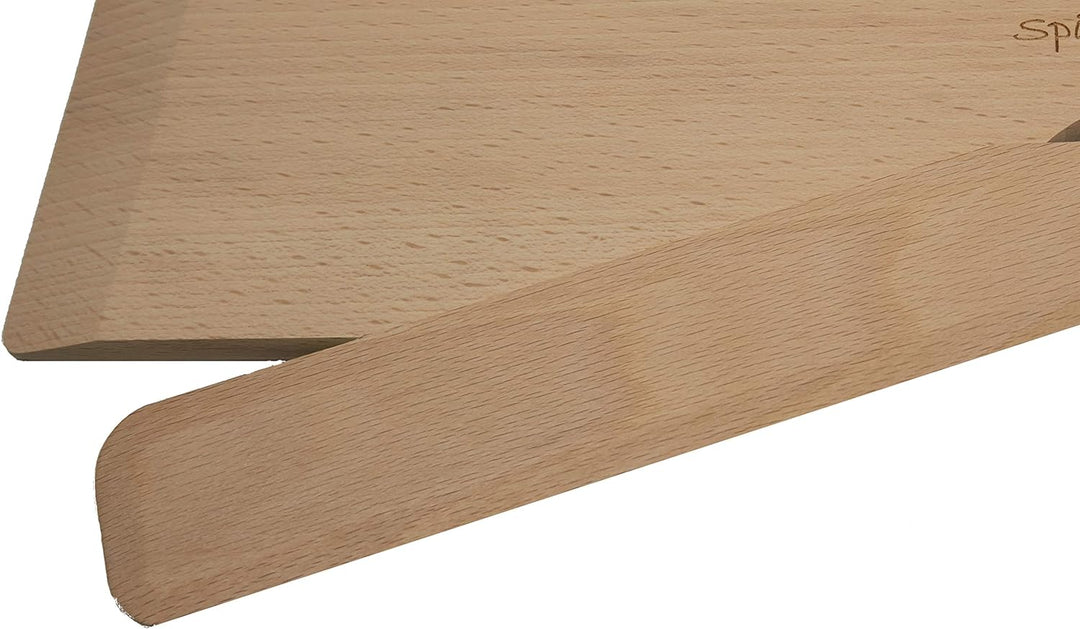Albgenuss Spätzleschaber-Set: Echtholz Spätzlebrett aus Buchenholz und Spätzleschaber aus Holz