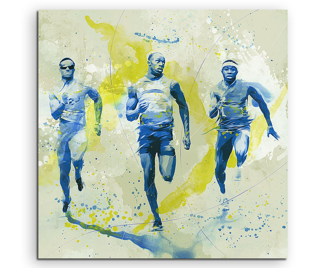 Paul Sinus Art Running II 60x60cm SPORTBILDER Splash Art Wandbild Aquarell Art