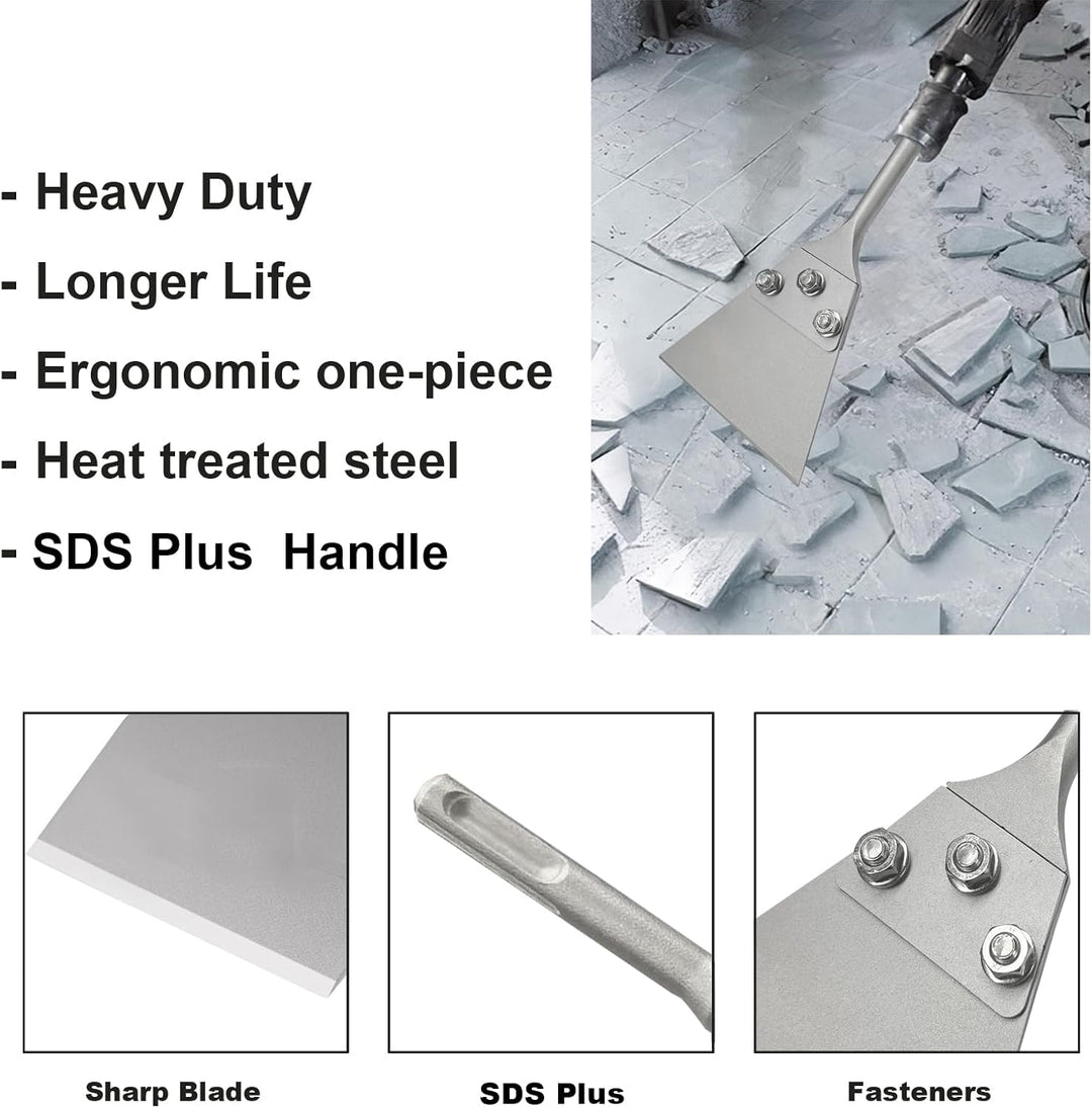Greywolf SDS Plus Bodenschaber-Set, 12,7 x 27,9 cm, Fliesenentfernungswerkzeug für SDS Plus Meissel