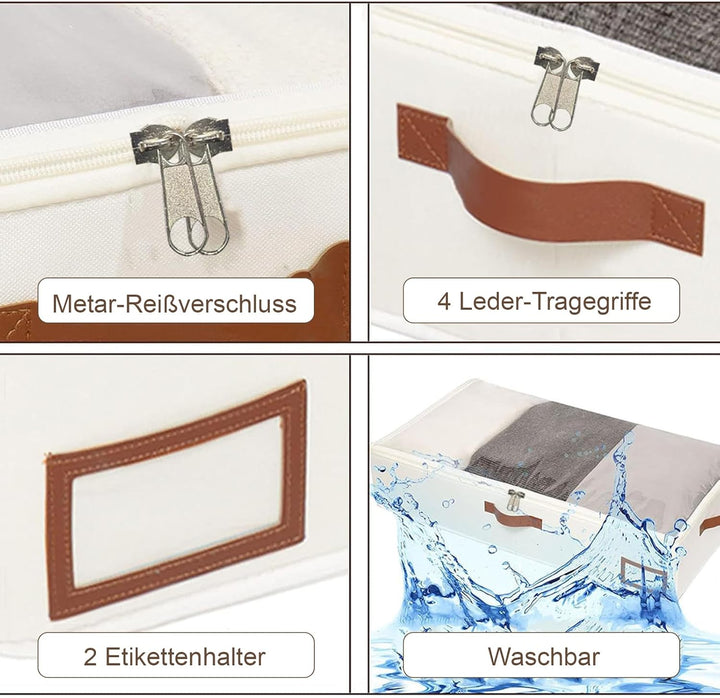 8 Stück Unterbett Aufbewahrungsbox mit Aufbewahrung Deckel, 600D Hartschale Unterbettkommode mit Rei