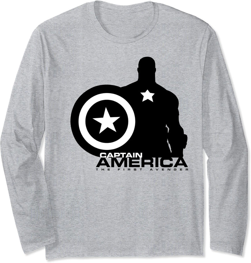 Marvel Captain America The First Avenger Shield Silhouette Langarmshirt